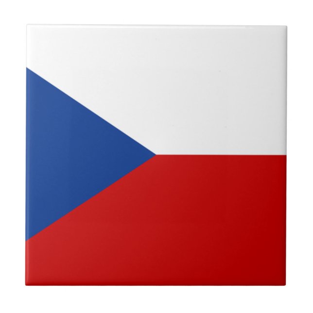 Czech Republic Flag Fliese (Vorderseite)