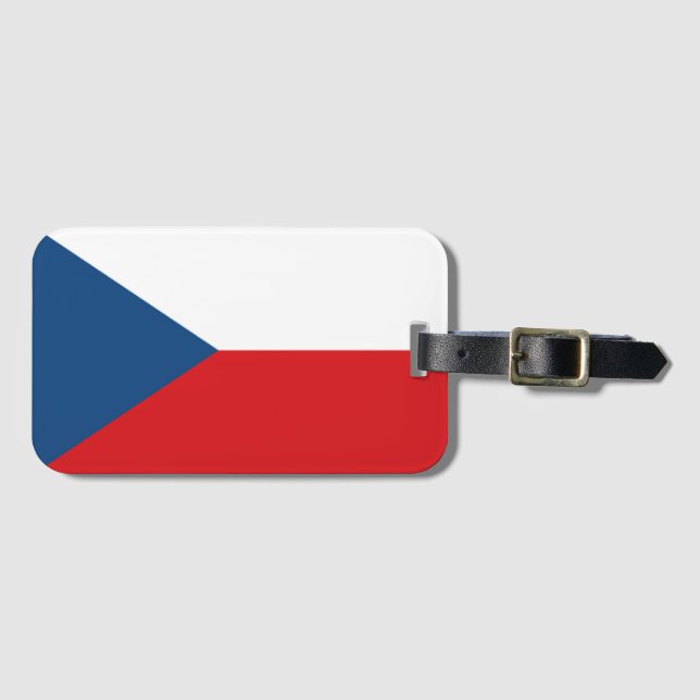 Czech Republic Flag Gepäckanhänger (Vorderseite (Horizontal))
