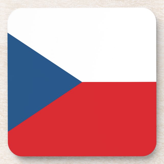 Czech Republic Flag Getränkeuntersetzer (Vorderseite)
