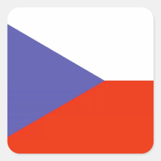 Czech Republic Flag Quadratischer Aufkleber (Vorderseite)