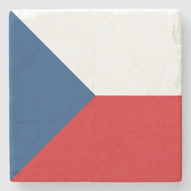 Czech Republic Flag Steinuntersetzer (Vorderseite)