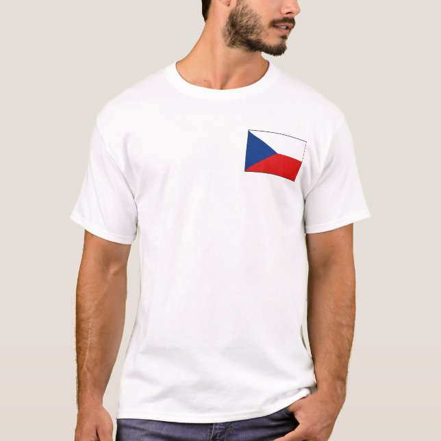 Czechia Flagge und Karten-T - Shirt (Vorderseite)