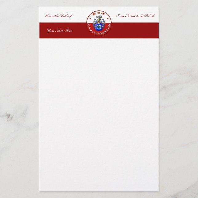 Czerwińskich Familienwappen 5,5" x 8,5" Stationier Briefpapier (Vorderseite)