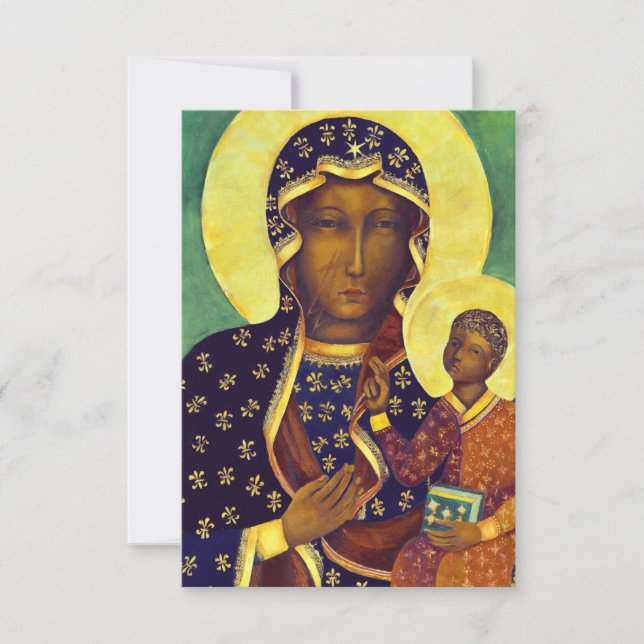 Czestochowa Black Madonna Icon Polen Dankeskarte (Vorderseite)