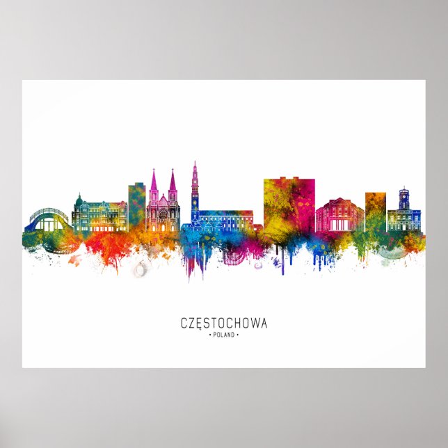 Częstochowa Poland Skyline Poster (Vorne)