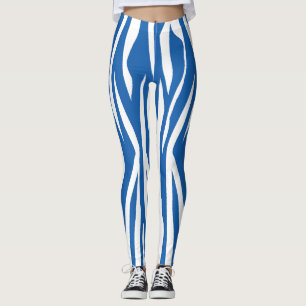 Dеним Blaues Zebramuster Leggings