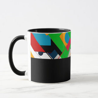 D08 - Tasse avec surfaces colorées diagonales