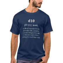 d10 Lustige Würfel Definition mit weißem Text Gami