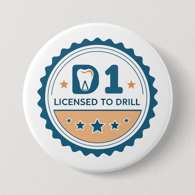 D1 bis DDS Zahnmedizinstudenten-Button Button (Vorderseite)