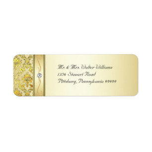 D1 Elegantes Gold Damask Diamond-Label