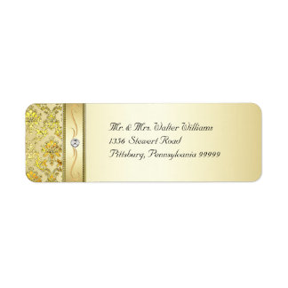 D1 Elegantes Gold Damask Diamond-Label