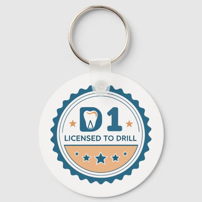 D1 to DDS Dental Student Button Schlüsselanhänger (Vorderseite)