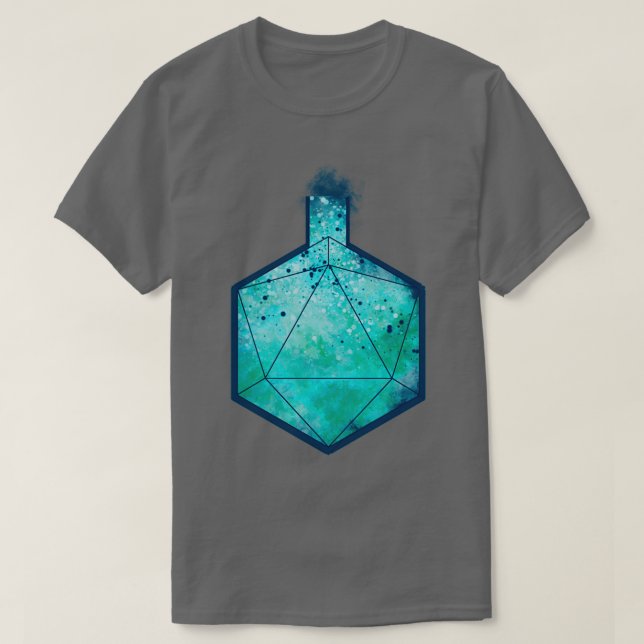 D20 Alchemy Flasche Blau T-Shirt (Design vorne)