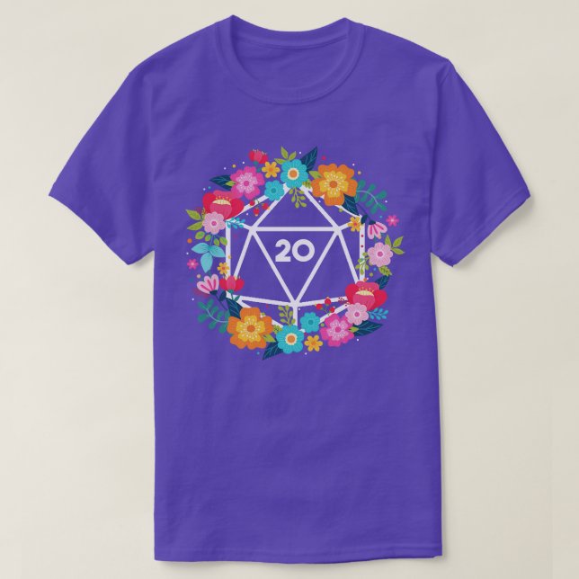 D20 Blumenkranz T-Shirt (Design vorne)