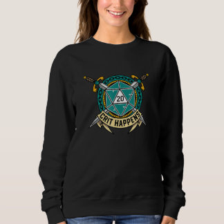 D20 Crit tritt auf als Würfel und als Papiertablet Sweatshirt