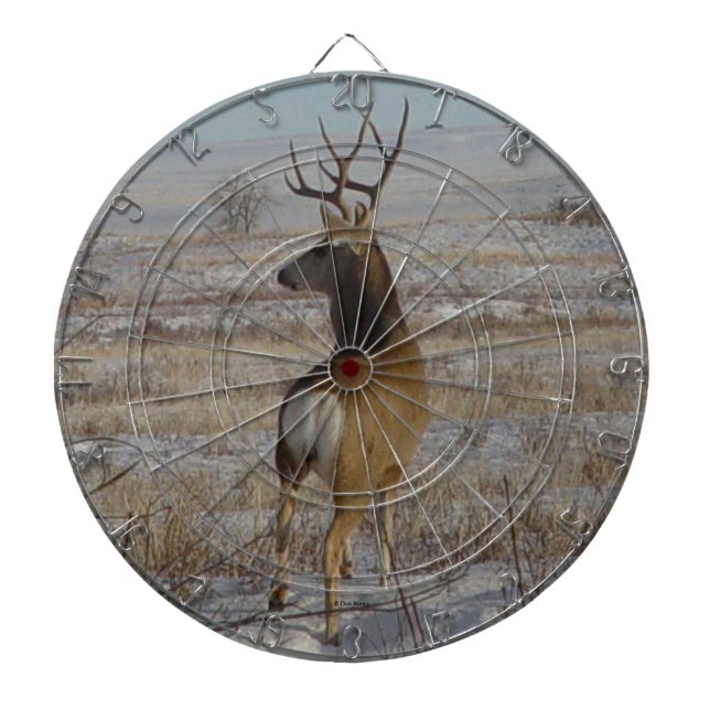 D20 Maultierhirsch im Schnee Dartscheibe (vorne)