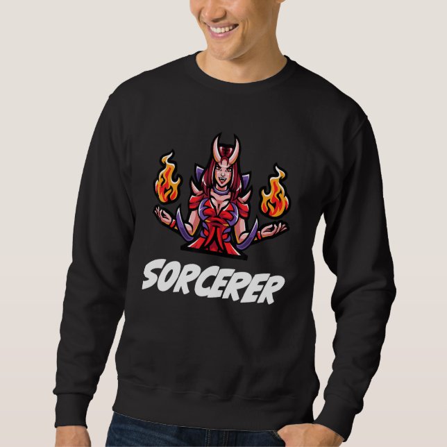 D20 Rpg Dragons Tabletop Dungeon Class Sorcerer Sweatshirt (Vorderseite)