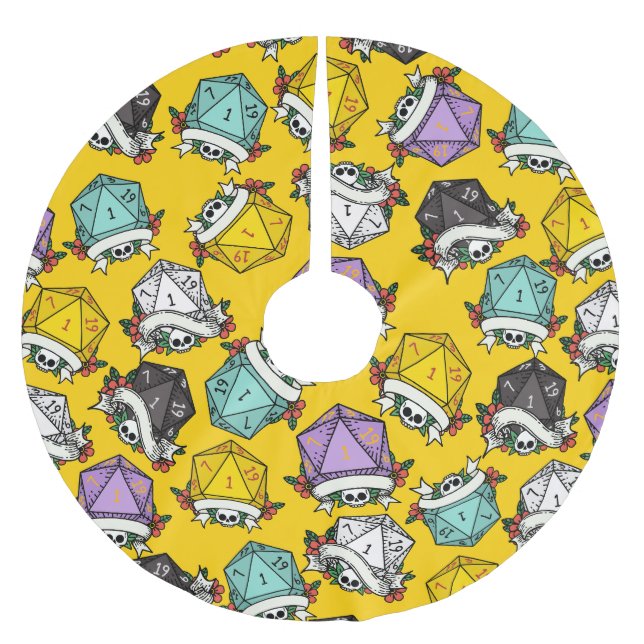 D20-Set-Muster Polyester Weihnachtsbaumdecke (Vorderseite)