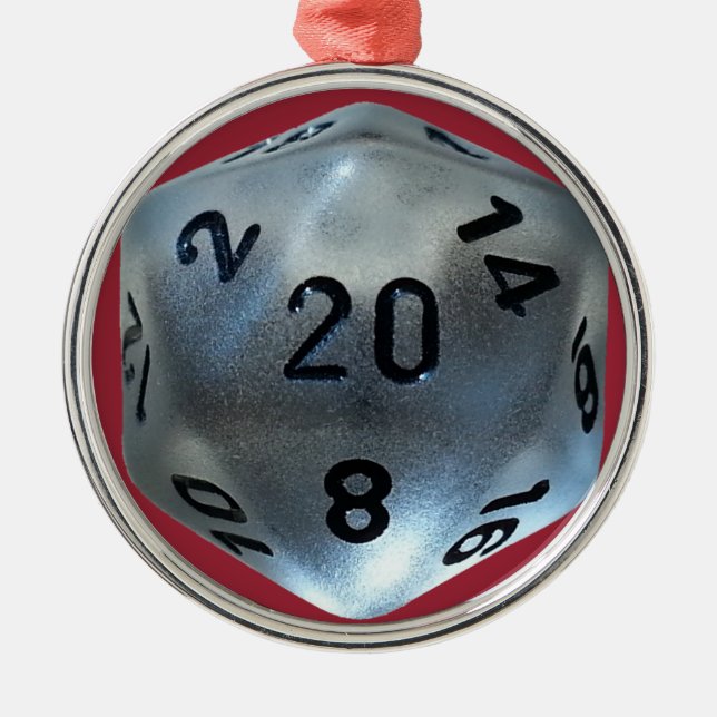 D20 SILBERNES ORNAMENT (Vorne)