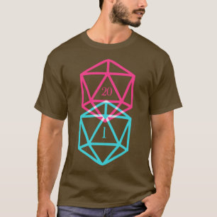 D20 Würfel Kritischer Versag und natürliches 20-Ta T-Shirt