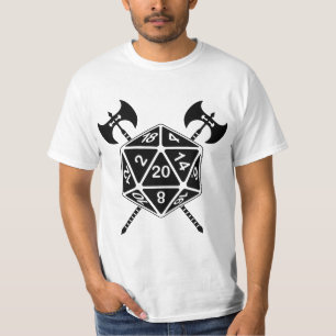 D20 Würfel mit Axt T-Shirt