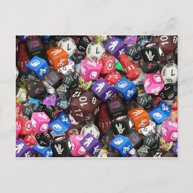 d20 Würfel Postkarte (Vorderseite)