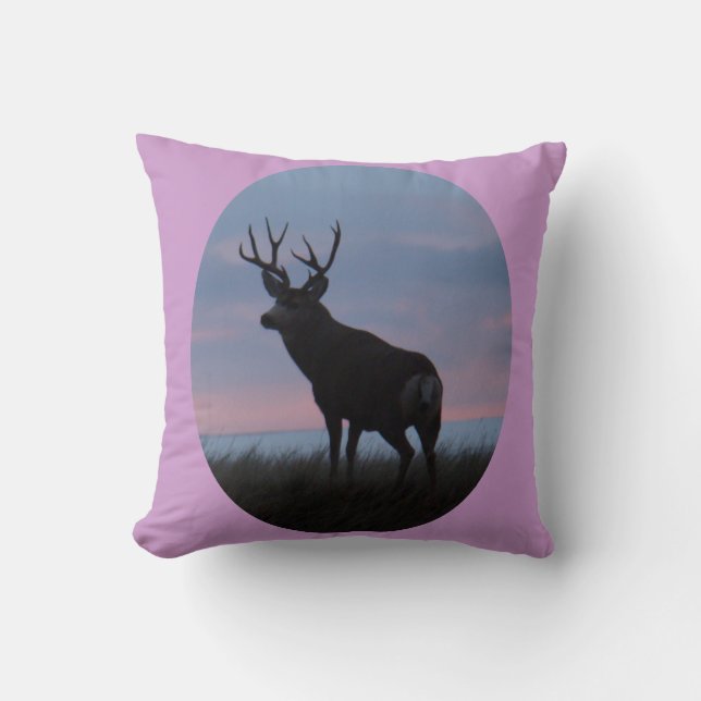 D22 Mule Deer Buck Sunrise Buck Kissen (Vorderseite)