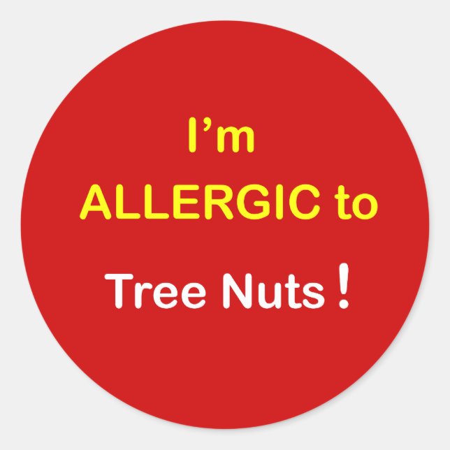 d5 - Ich bin allergisch - TREE NUTS. Runder Aufkleber (Vorderseite)