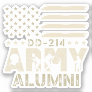 D-214 Militärische US-Flag Veteran der Armee Alumn Aufkleber