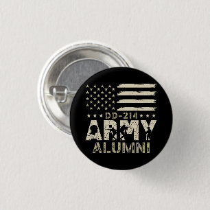 D-214 Militärische US-Flag Veteran der Armee Alumn Button