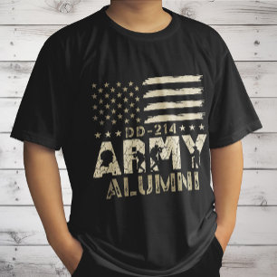 D-214 Militärische US-Flag Veteran der Armee Alumn T-Shirt