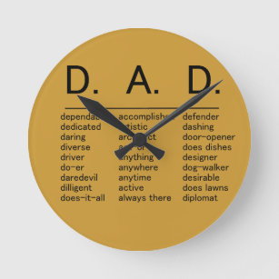 D.A.D. Father's Day Runde Wanduhr