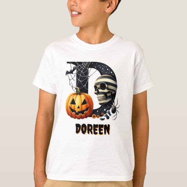 D Anfangstrick oder Niedliches Halloween behandeln T-Shirt (Vorderseite)