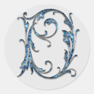 D-Aufkleber für Monogramm Runder Aufkleber