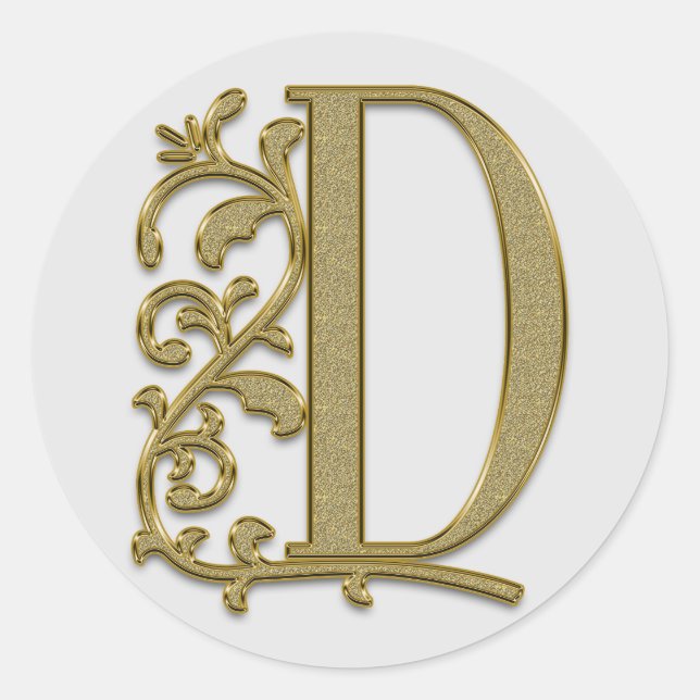 D-Aufkleber für Monogramm Runder Aufkleber (Vorderseite)