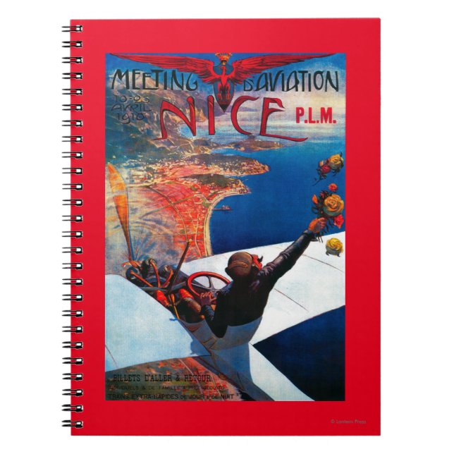 D' Aviation in Nizza, Frankreich-Poster Notizblock (Vorderseite)