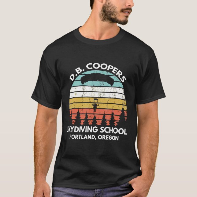 D B Coopers Skydiving School Portland Oregon Funny T-Shirt (Vorderseite)