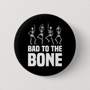 D bis auf die Knochen Skelett Lustiges Halloween-S Button