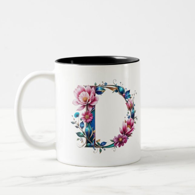 D Coffee Tasse - Blumendesign für Geschenke (Links)