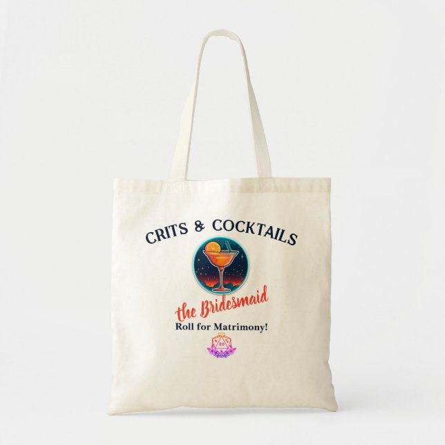 D&D Bachelorette Tote Bag: Crites & Cocktails Tragetasche (Vorne)