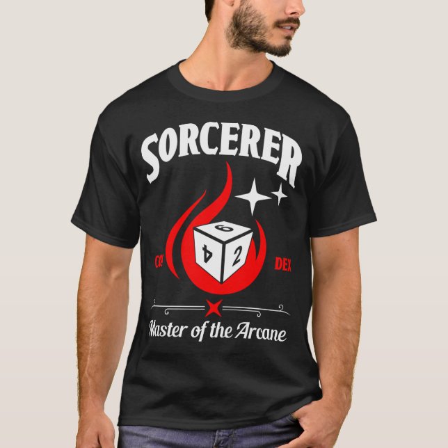 D&D Charakterklasse Zauberer T-Shirt (Vorderseite)