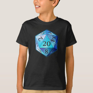 D&D d20 blaues und schwarzes KOBALT die T-Shirt