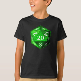D&D d20 grüner und weißer SMARAGD die T-Shirt