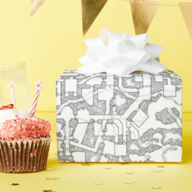 D&D Dungeon Map Wrapping Paper Geschenkpapier (Geburtstagsparty)