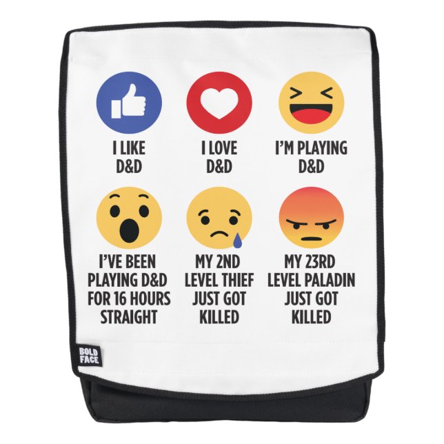 D&D Emojis Rucksack (Vorderseite)