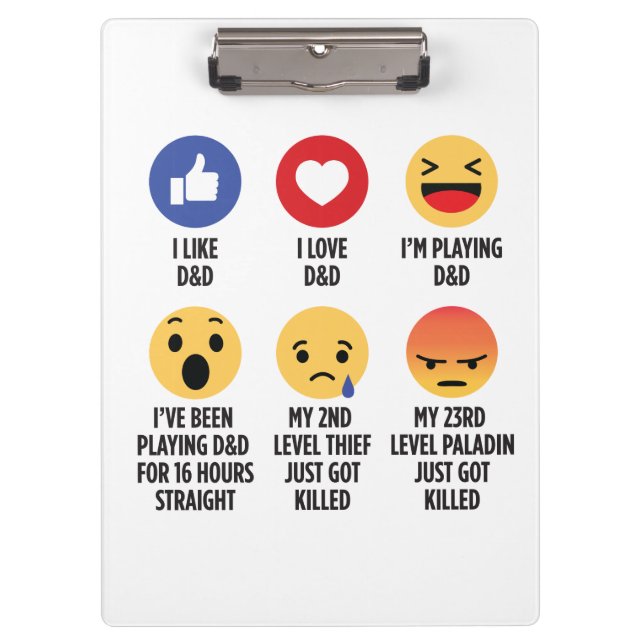 D&D Emoticons Klemmbrett (Vorderseite)