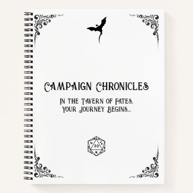 D&D Kampagne Chronicle Notebook Notizbuch (Vorderseite)