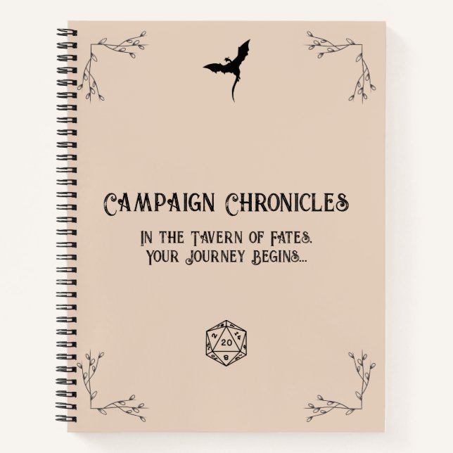 D&D Kampagne Chronicle Notebook Notizbuch (Vorderseite)