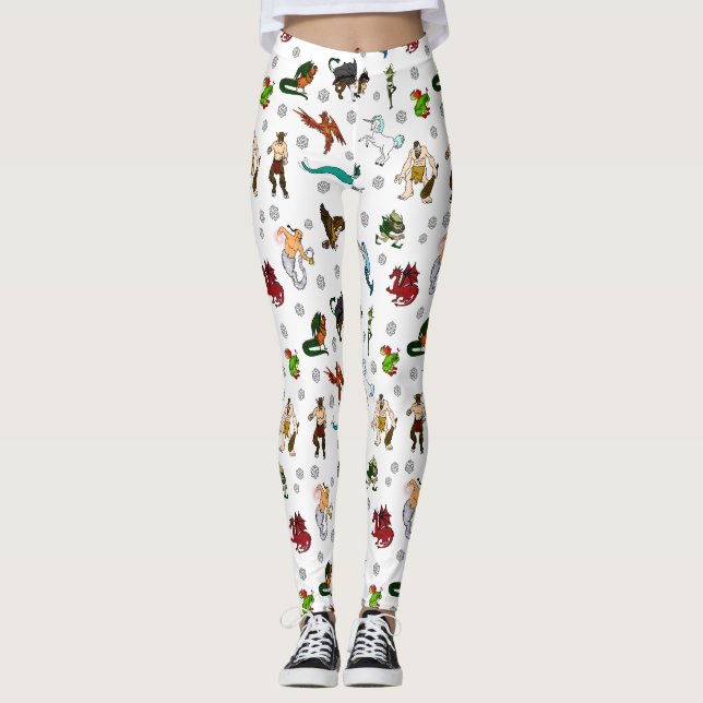 D&d-Kerker und Drachewürfel und -geschöpfe Leggings (Vorderseite)