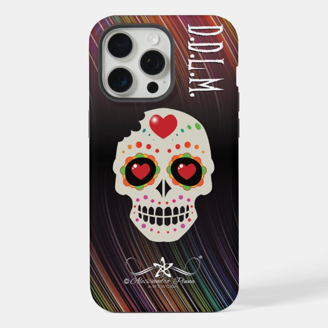 D.D.L.M. Calavera iPhone 15 Pro Max Hülle (Rückseite)
